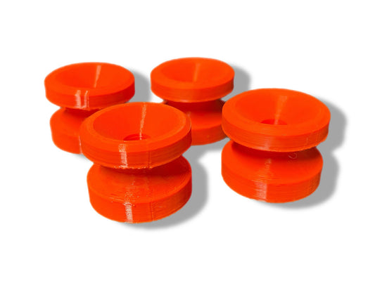 Kit di 4 Tamponi Ruota per Moto e Pit Bike – Compatibili con Tutti i Cavalletti Alzaruota Col. Fluo Red
